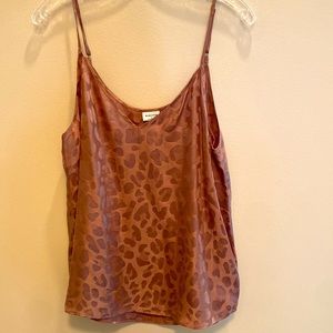 Aritizia Babaton Everly silk mix camisole tan animal print size medium